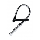 Серебристый уретральный плаг-бусины TOYFA Metal с мягким фиксириющим кольцом - ToyFa - купить с доставкой в Керчи