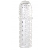 Прозрачная закрытая гелевая насадка - 13,5 см. - Toyfa Basic - в Керчи купить с доставкой