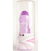 Фиолетовая гелевая насадка с шипами - 13 см. - Toyfa Basic - в Керчи купить с доставкой