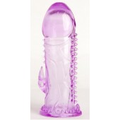Фиолетовая гелевая насадка с шипами - 13 см. - Toyfa Basic - в Керчи купить с доставкой