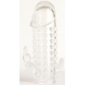 Гелевая прозрачная насадка с 2 отростками - 13 см. - Toyfa Basic - в Керчи купить с доставкой