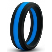 Черно-синее эрекционное кольцо Silicone Go Pro Cock Ring - Blush Novelties - в Керчи купить с доставкой