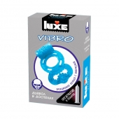 Голубое эрекционное виброкольцо Luxe VIBRO  Дьявол в доспехах  + презерватив - Luxe - в Керчи купить с доставкой