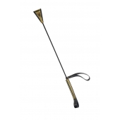 Черно-золотистый стек с хлопушкой из кожи - 62 см. - Sitabella - купить с доставкой в Керчи