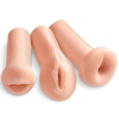 Комплект из 3 мастурбаторов All 3 Holes: вагина, анус, ротик - Pipedream - в Керчи купить с доставкой