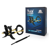 Черно-золотистый экстендер для пениса Sex Expert - Sex Expert - в Керчи купить с доставкой