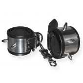 Серебристо-черные наручники с шипами и металлическим блеском - Sitabella - купить с доставкой в Керчи