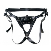 Черный пояс-трусики с насадкой  Soft-Принц  - 17 см. - LOVETOY (А-Полимер) - купить с доставкой в Керчи