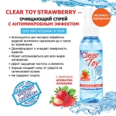 Очищающий спрей для игрушек CLEAR TOY Strawberry - 100 мл. - Биоритм - купить с доставкой в Керчи