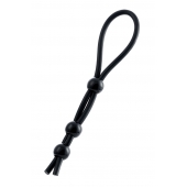 Черное лассо на пенис с тремя бусинами - A-toys - в Керчи купить с доставкой