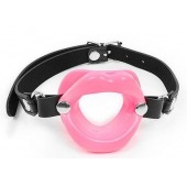 Розовый кляп-губки на черном ремешке - Notabu - купить с доставкой в Керчи