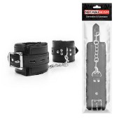 Черные наручники на металлических карабинах - Notabu - купить с доставкой в Керчи