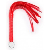 Красная плеть с рукоятью в оплетке - 28 см. - Notabu - купить с доставкой в Керчи