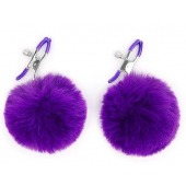 Зажимы для сосков с фиолетовым пушком - Notabu - купить с доставкой в Керчи