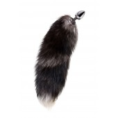 Серебристая металлическая анальная втулка с хвостом чернобурой лисы - размер S - ToyFa - купить с доставкой в Керчи