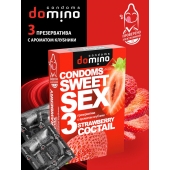 Презервативы для орального секса DOMINO Sweet Sex с ароматом клубничного коктейля  - 3 шт. - Domino - купить с доставкой в Керчи