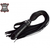 Черная плеть  Ковбой  с ручкой-фаллосом - 55 см. - Sitabella - купить с доставкой в Керчи