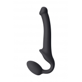 Черный безремневой страпон Silicone Bendable Strap-On S - Strap-on-me - купить с доставкой в Керчи