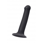 Черный фаллос на присоске Silicone Bendable Dildo M - 18 см. - Strap-on-me - купить с доставкой в Керчи