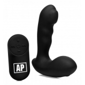 Черный стимулятор простаты Alpha-Pro 7X P-Milker Silicone Prostate Stimulator with Milking Bead - XR Brands - в Керчи купить с доставкой