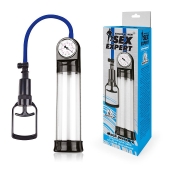 Прозрачная вакуумная помпа Sex Expert с манометром - Sex Expert - в Керчи купить с доставкой