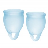 Набор голубых менструальных чаш Feel confident Menstrual Cup - Satisfyer - купить с доставкой в Керчи