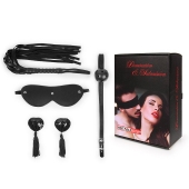 Эротический набор в черном цвете: маска, кляп, пэстисы, плётка - Notabu - купить с доставкой в Керчи