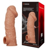 Телесная насадка на фаллос с отверстием для мошонки EXTREME SLEEVE - 17,6 см. - KOKOS - в Керчи купить с доставкой