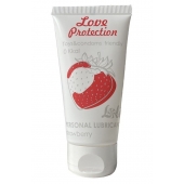 Лубрикант на водной основе с ароматом малины Love Protection Strawberry - 50 мл. - Lola Games - купить с доставкой в Керчи