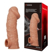 Телесная насадка на фаллос с фиксацией мошонки EXTREME SLEEVE - 15,6 см. - KOKOS - в Керчи купить с доставкой