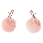 Зажимы на соски Angelic с розовыми меховыми шариками - Lola Games - купить с доставкой в Керчи