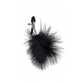 Зажимы на соски с черным пухом Euphoric - Lola Games - купить с доставкой в Керчи