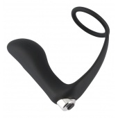 Черное эрекционное кольцо с анальной вибропробкой Vibrating Ring   Plug - Orion - в Керчи купить с доставкой