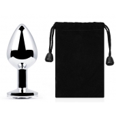 Серебристая анальная пробка с прозрачным стразом - 7,2 см. - Anal Jewelry Plug - купить с доставкой в Керчи