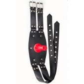 Черный узкий пояс на бедро с телесной насадкой - LOVETOY (А-Полимер) - купить с доставкой в Керчи