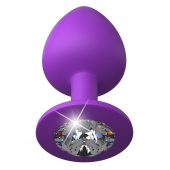 Фиолетовая анальная пробка со стразом Her Little Gem Large Plug - 9,5 см. - Pipedream - купить с доставкой в Керчи