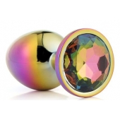 Голографическая анальная втулка с радужным кристаллом - 7,1 см. - Dream Toys - купить с доставкой в Керчи