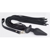 Черная анальная пробка с плетью - Sitabella - купить с доставкой в Керчи