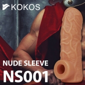 Телесная открытая насадка-реалистик с подхватом мошонки Nude Sleeve M - 12 см. - KOKOS - в Керчи купить с доставкой
