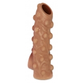 Телесная насадка с бугорками и открытой головкой Nude Sleeve M - 12 см. - KOKOS - в Керчи купить с доставкой