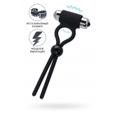 Черное эрекционное лассо Ect с виброэлементом - A-toys - в Керчи купить с доставкой