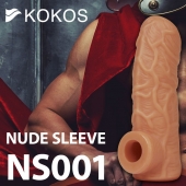 Телесная открытая насадка-реалистик с подхватом мошонки Nude Sleeve S - 10 см. - KOKOS - в Керчи купить с доставкой