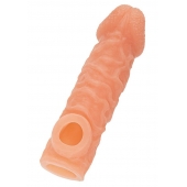 Телесная закрытая насадка с шершавой головкой Cock Sleeve Size M - 15,6 см. - KOKOS - в Керчи купить с доставкой