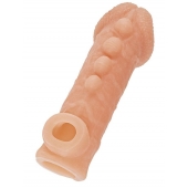 Телесная закрытая насадка с шишечками Cock Sleeve Size S - 13,8 см. - KOKOS - в Керчи купить с доставкой