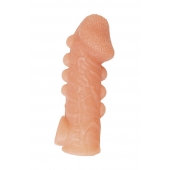Телесная закрытая насадка с шишечками Cock Sleeve Size M - 15,6 см. - KOKOS - в Керчи купить с доставкой
