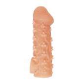 Телесная закрытая насадка с пучками шишечек Cock Sleeve Size S - 13,8 см. - KOKOS - в Керчи купить с доставкой