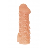 Телесная закрытая насадка с пучками шишечек Cock Sleeve Size L - 17,6 см. - KOKOS - в Керчи купить с доставкой