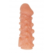 Телесная закрытая насадка с шариками Cock Sleeve Size S - 13,8 см. - KOKOS - в Керчи купить с доставкой