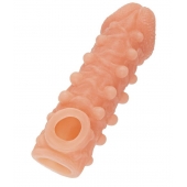 Телесная закрытая насадка с шариками Cock Sleeve Size S - 13,8 см. - KOKOS - в Керчи купить с доставкой