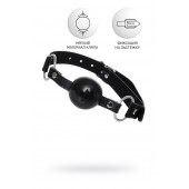 Черный кляп-шар на кожаных ремешках Anonymo - ToyFa - купить с доставкой в Керчи